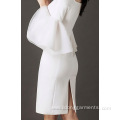 Women Slim Waist Flare Sleeve Dress